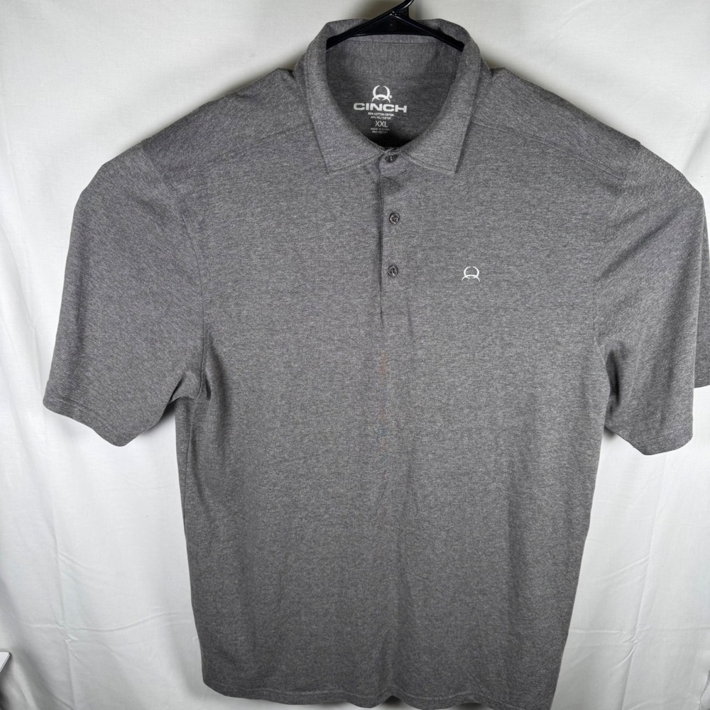 Cinch Polo Shirt Mens XXL Grey Arena Flex Short Sleeve Athleisure MTK1863016
